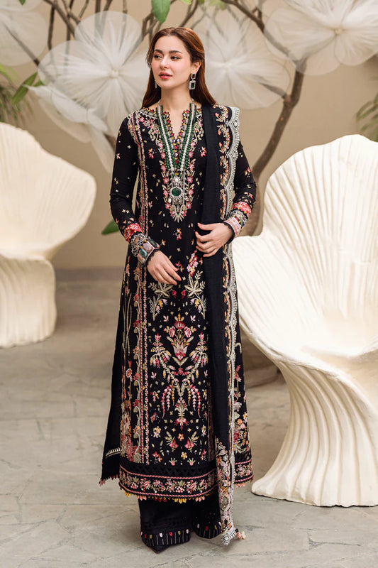 Qalamkar 3 Piece Embroidered Unstitched Lawn Suit - FK-15 HANNAH | SML