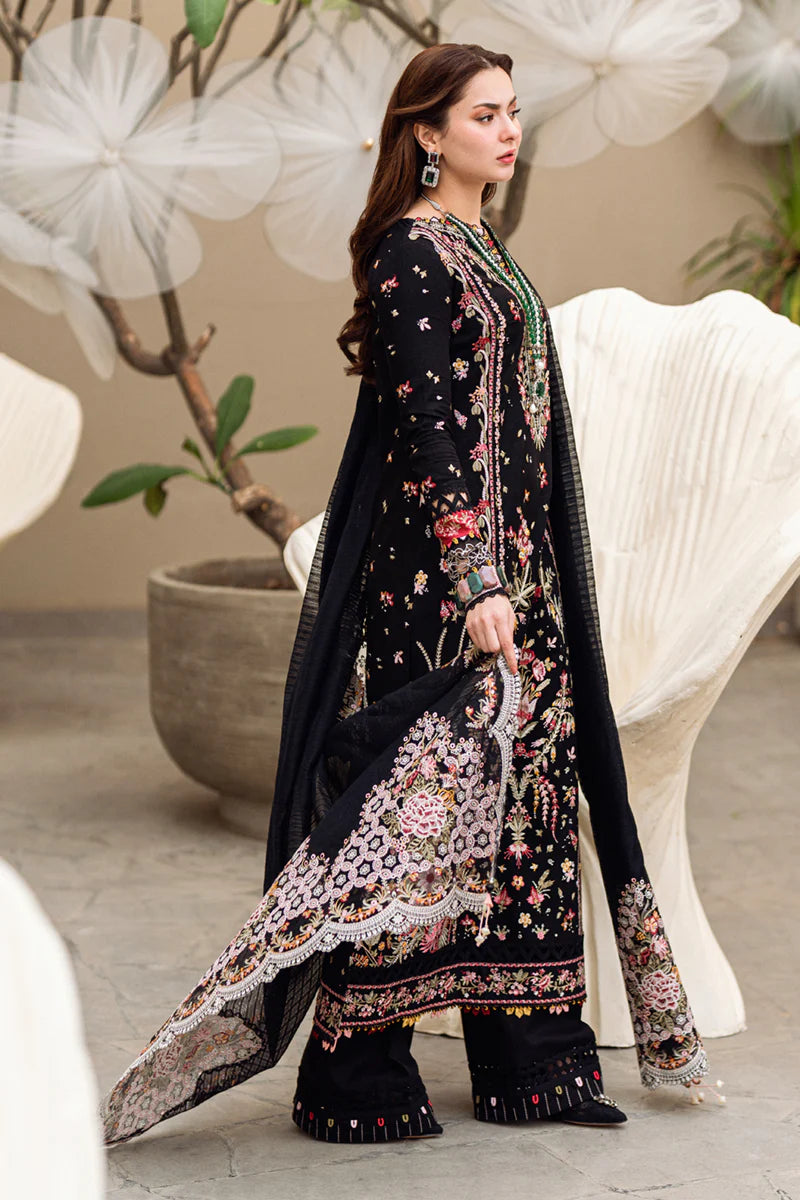 Qalamkar 3 Piece Embroidered Unstitched Lawn Suit - FK-15 HANNAH | SML