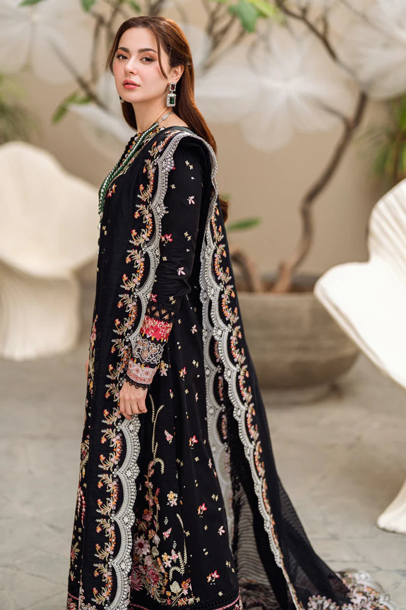 Qalamkar 3 Piece Embroidered Unstitched Lawn Suit - FK-15 HANNAH | SML