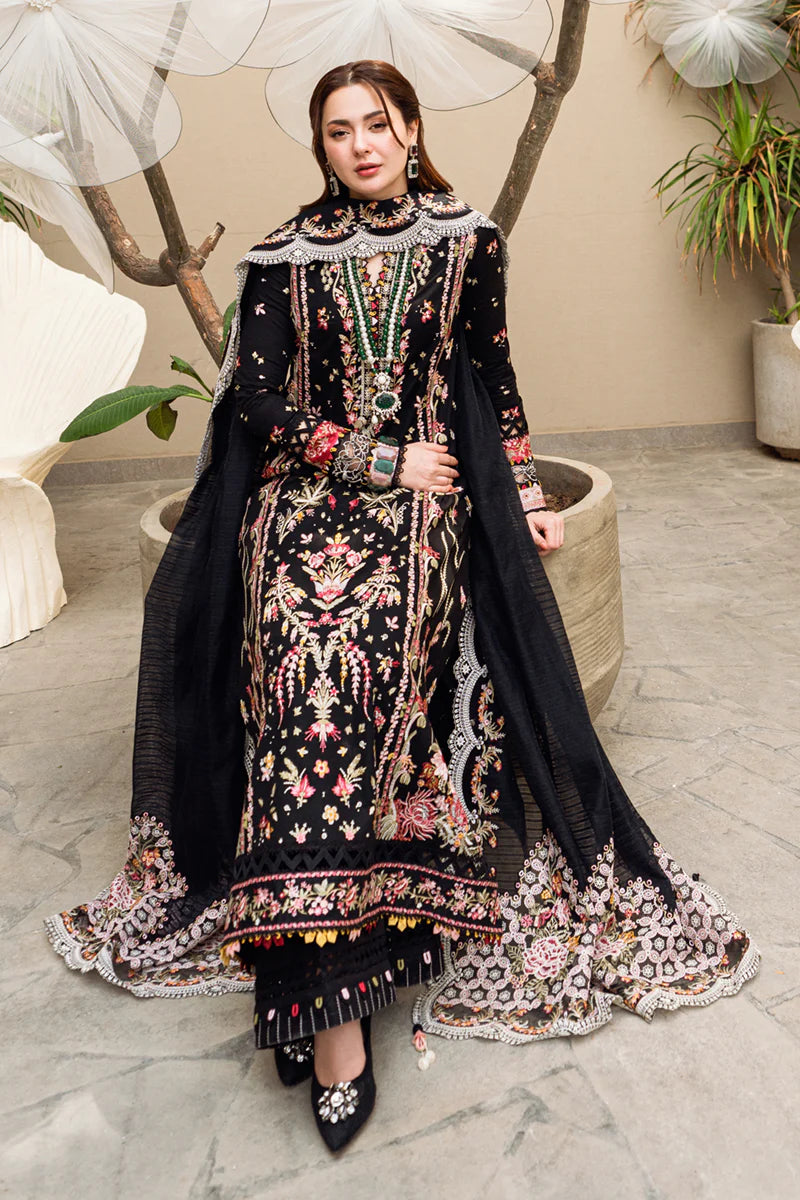 Qalamkar 3 Piece Embroidered Unstitched Lawn Suit - FK-15 HANNAH | SML