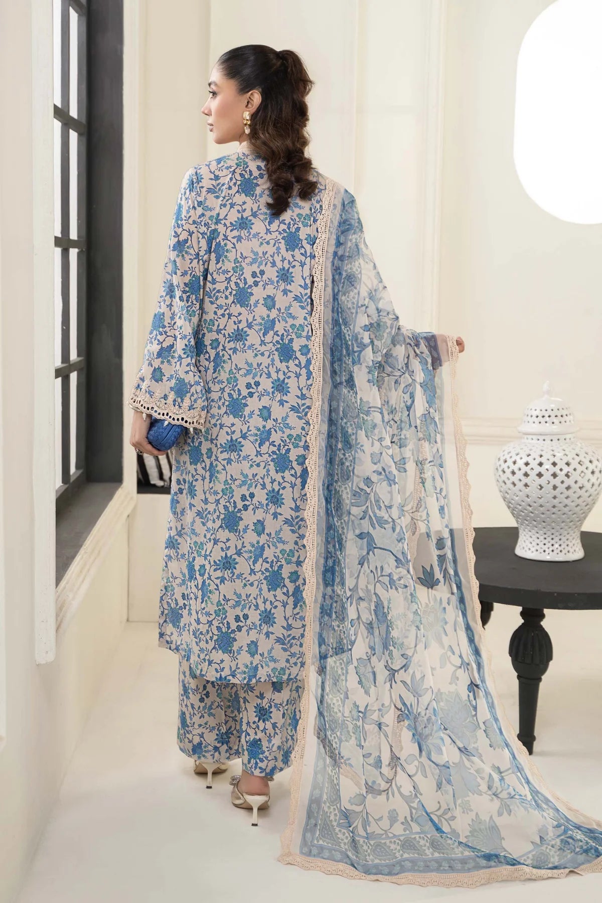 MARIA.B 3 Piece Embroidered Lawn Suit | DW-EF24-108