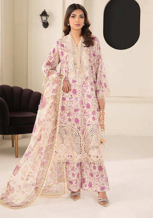 3 Piece Embroidered Unstitched suit | DW-EF24-108