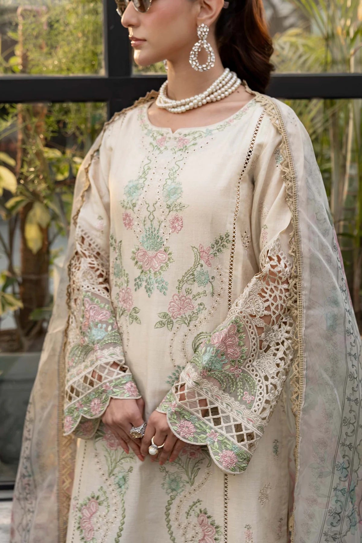 3 Piece Embroidered Self Jacquard Lawn Suit | DW-EF25-47 | SML