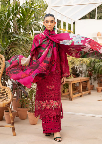 Elaf 3 Piece Unstitched Luxury Lawn Suit - ELM-10 GULNAR | SML