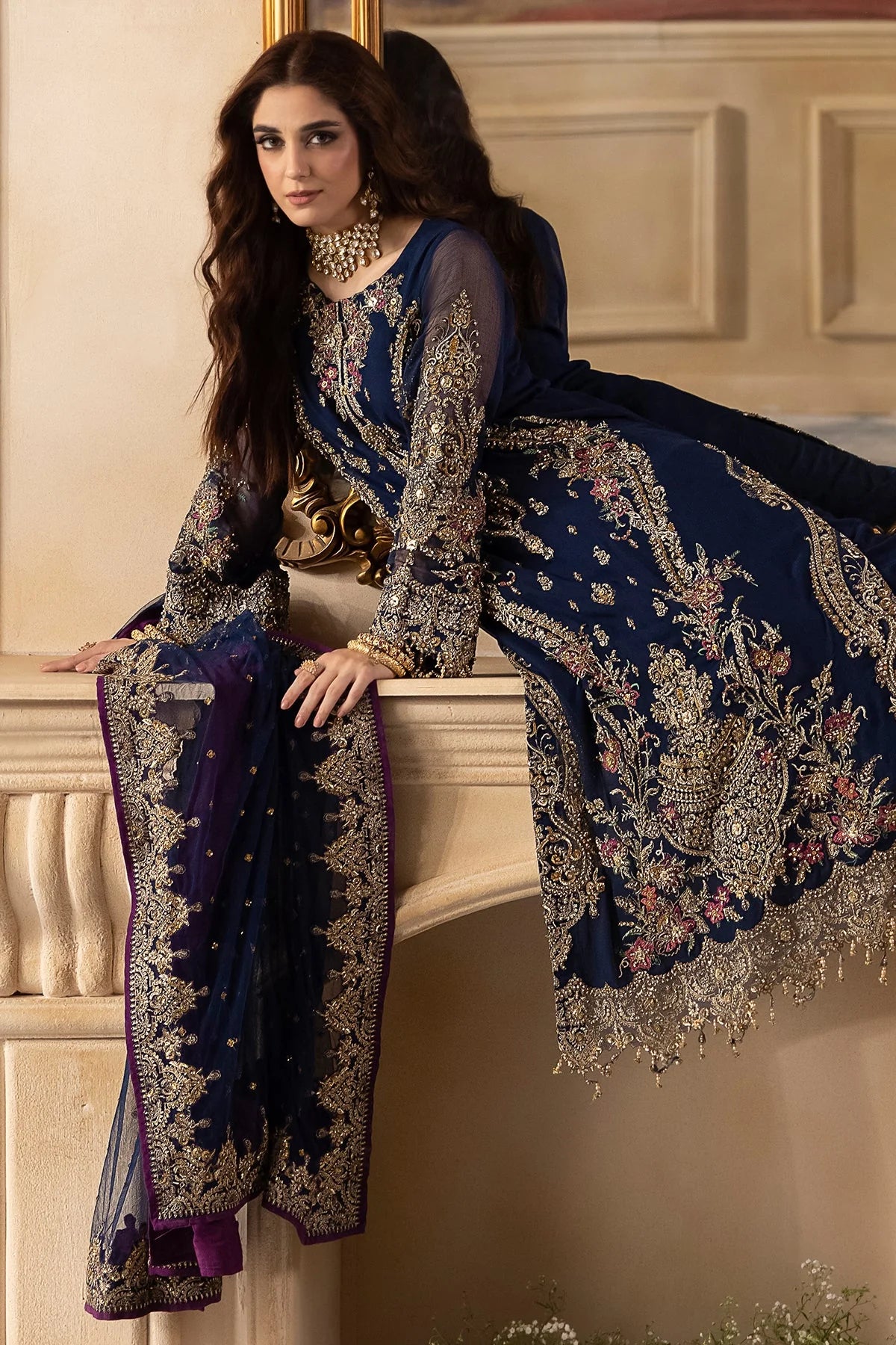 Charizma Chiffon Unstitched Suit- SBC