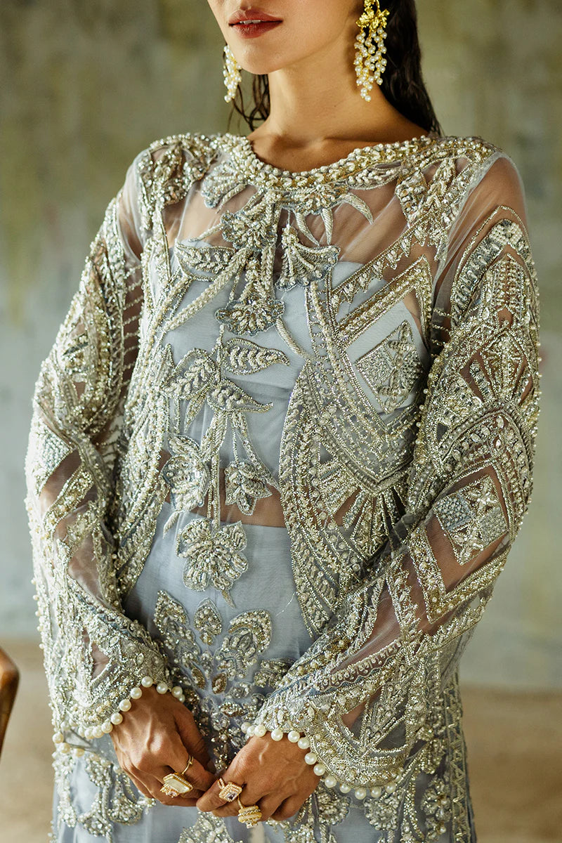 Mushq Unstitched Embellished Organza Suit | Pivoine | SLC