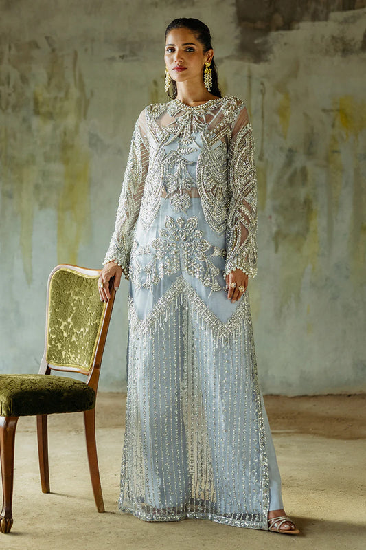 Mushq Unstitched Embellished Organza Suit | Pivoine | SLC