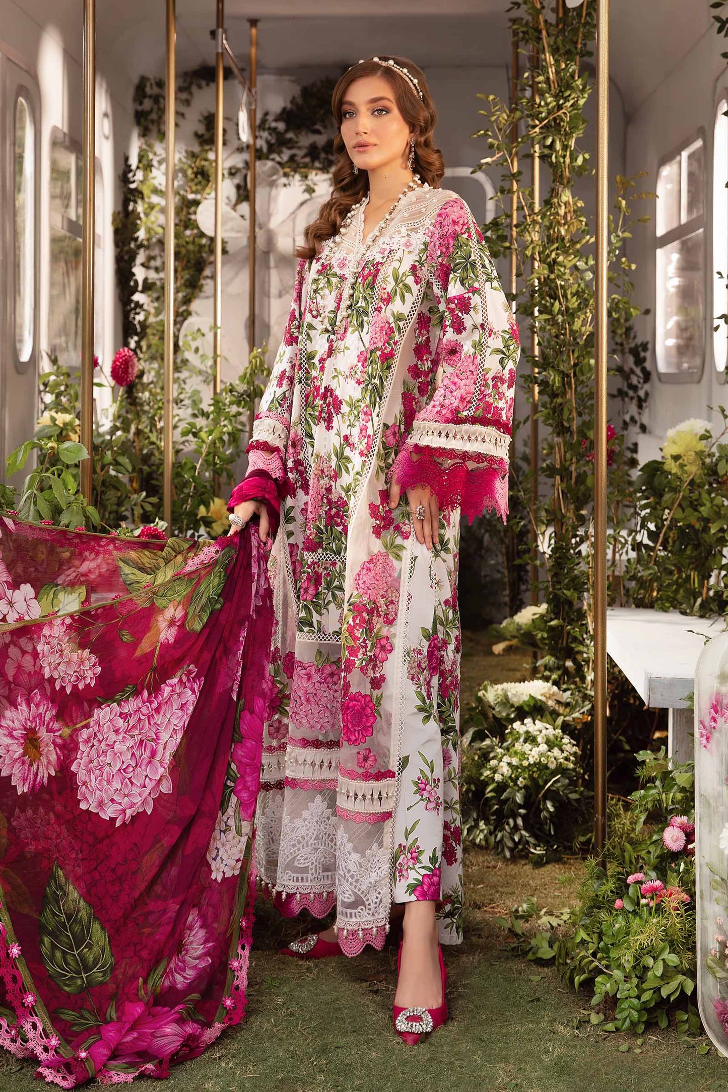 3 Piece Unstitched suit| MPT-2102-A