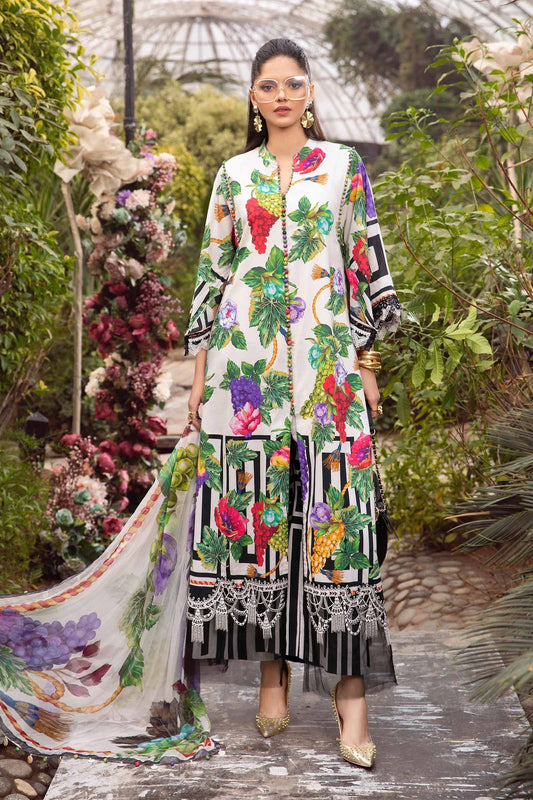 3 Piece Unstitched suit| MPT-2108-A