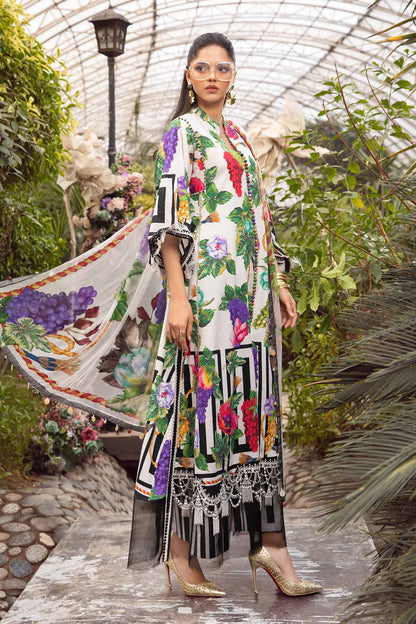 3 Piece Unstitched suit| MPT-2108-A