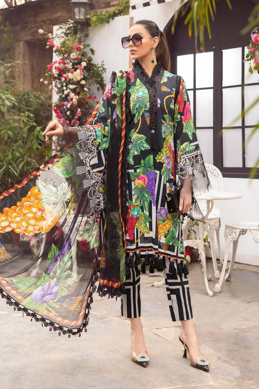 3 Piece Unstitched suit| MPT-2108-B