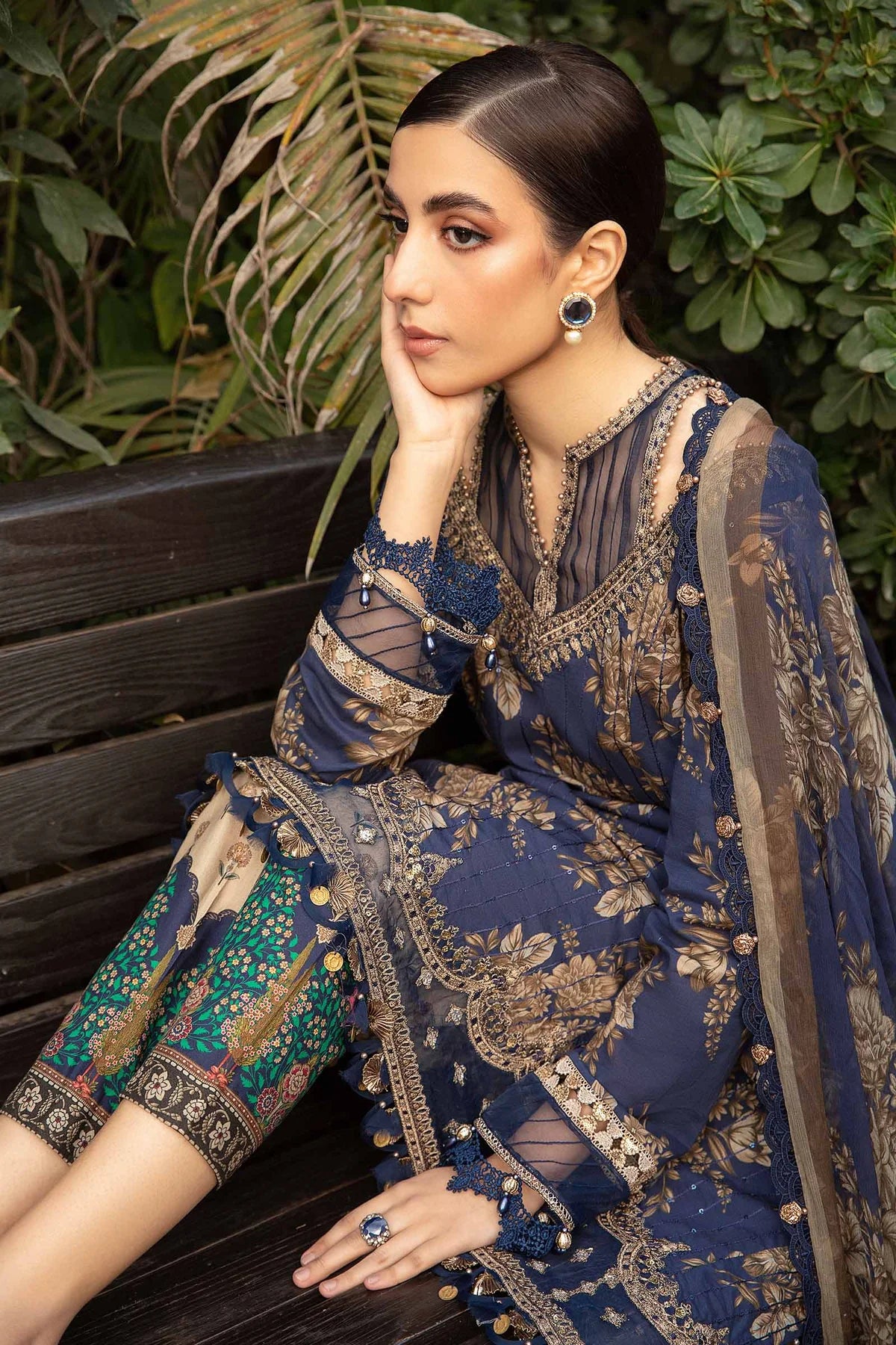 3 Piece Unstitched suit | MPT-2110-B