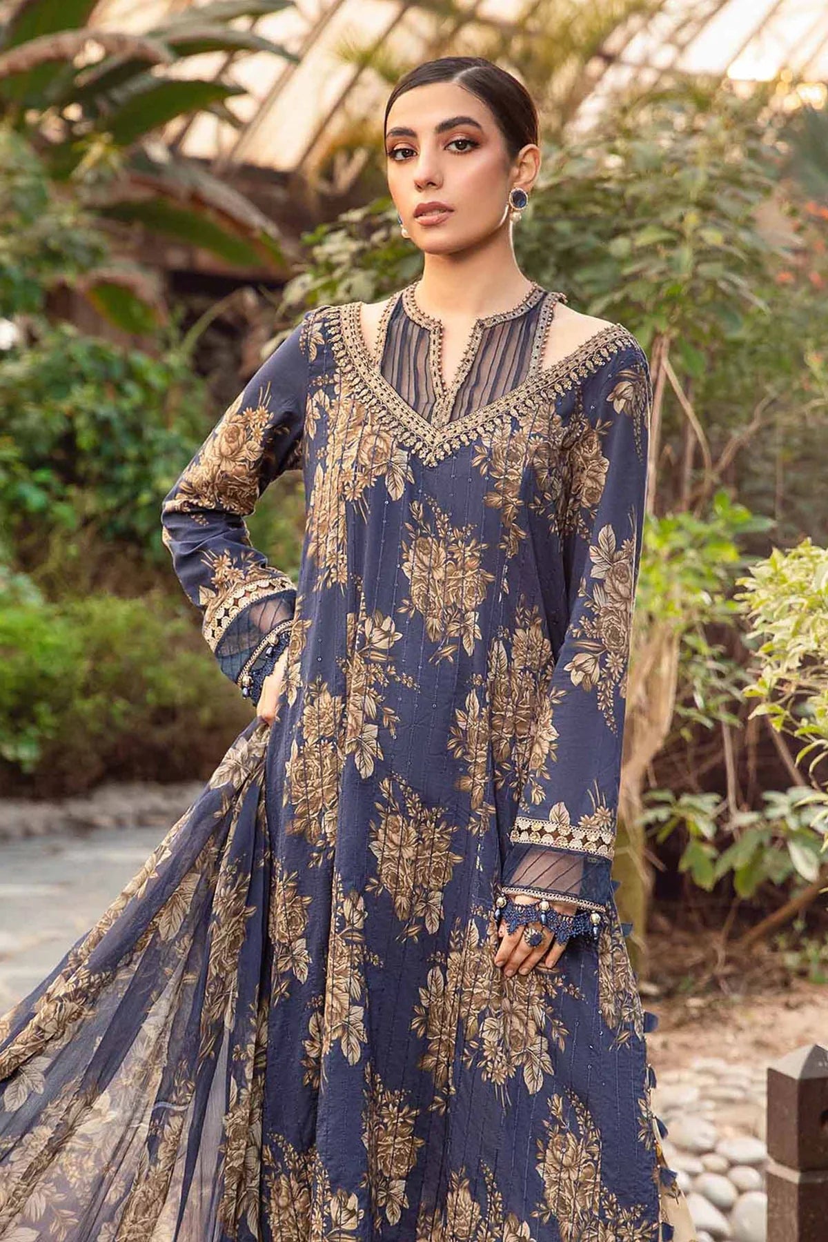 3 Piece Unstitched suit | MPT-2110-B
