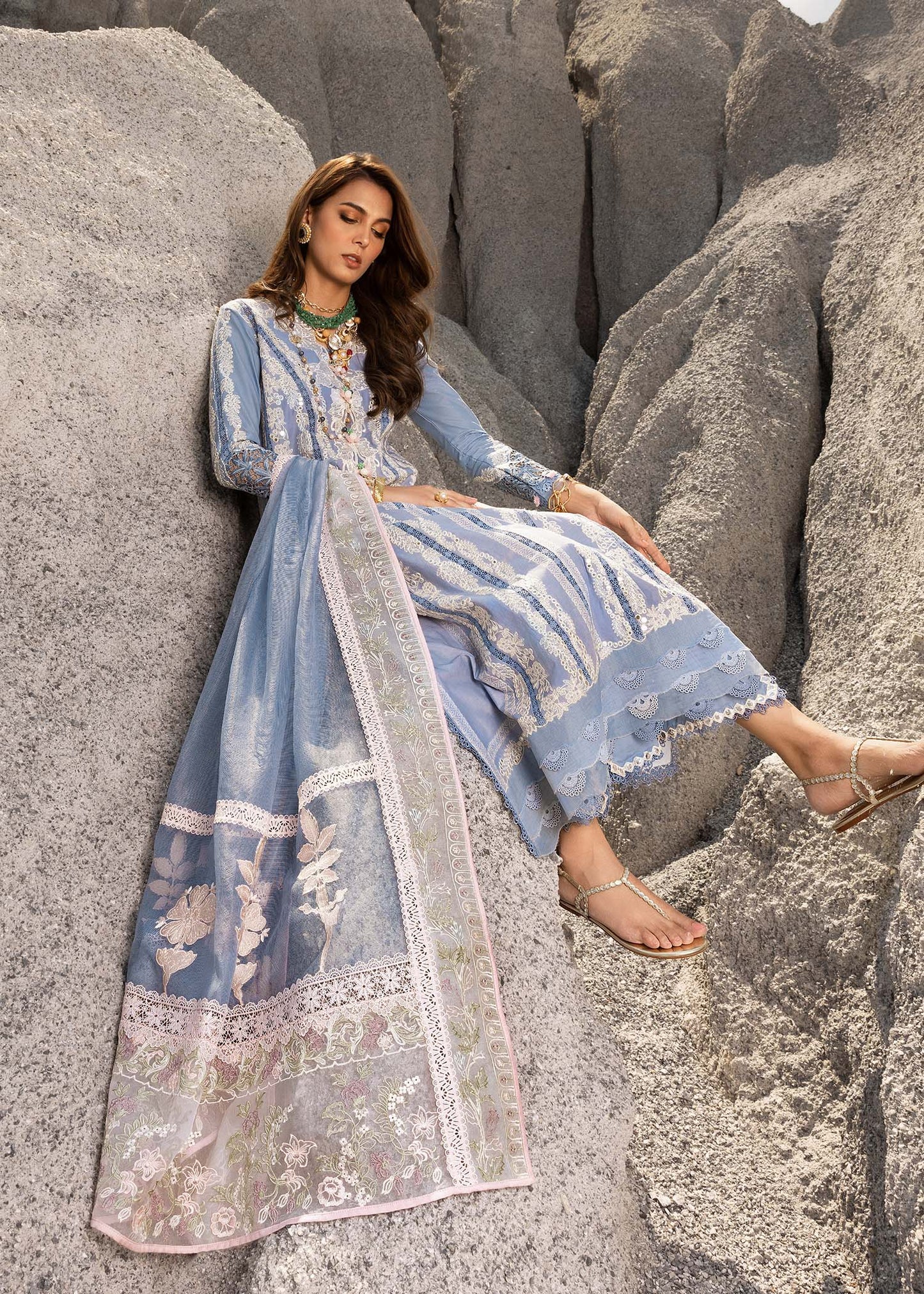 Saira Shakira 3 Piece Unstitched Luxury Lawn Suit - NADINE-A | SML