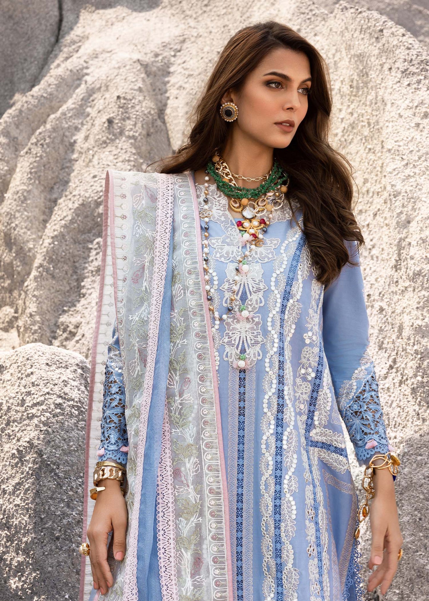 Saira Shakira 3 Piece Unstitched Luxury Lawn Suit - NADINE-A | SML