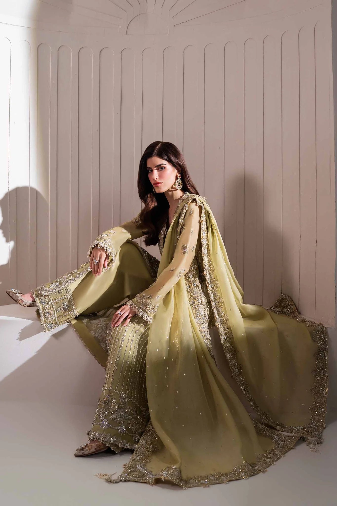 Elan Unstitched Embellished Organza Suit | Leonore | SLC