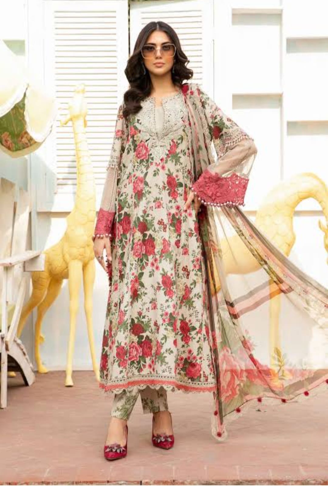 3 Piece Unstitched suit| MPT-2204-B
