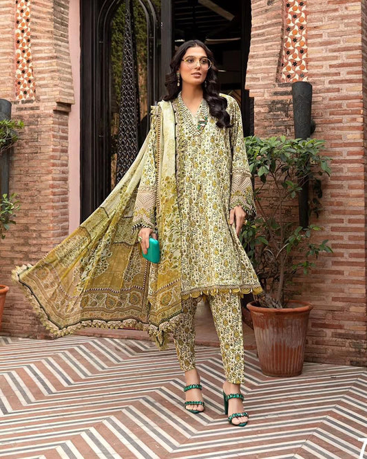3 Piece Unstitched suit| MPT-2207-A