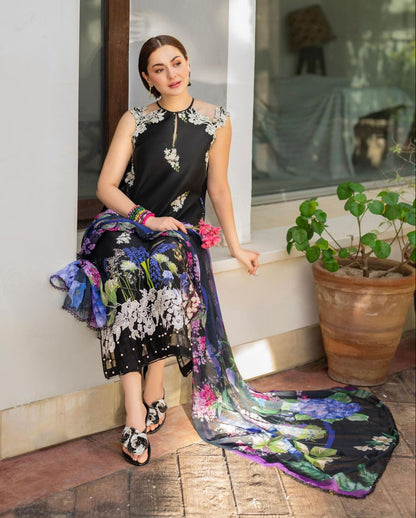 Asifa Nabeel 3 Piece Unstitched Suit - SBC