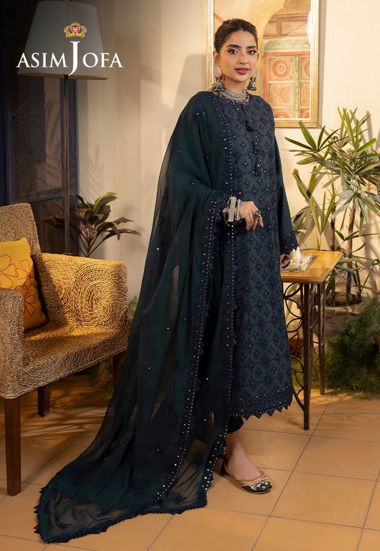 ASIM JOFA-24 EMBROIDERED CHIFFON 3 PC - SFC