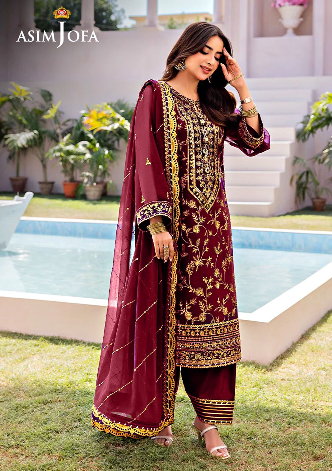 ASIM JOFA-24 EMBROIDERED CHIFFON 3 PC - SFC