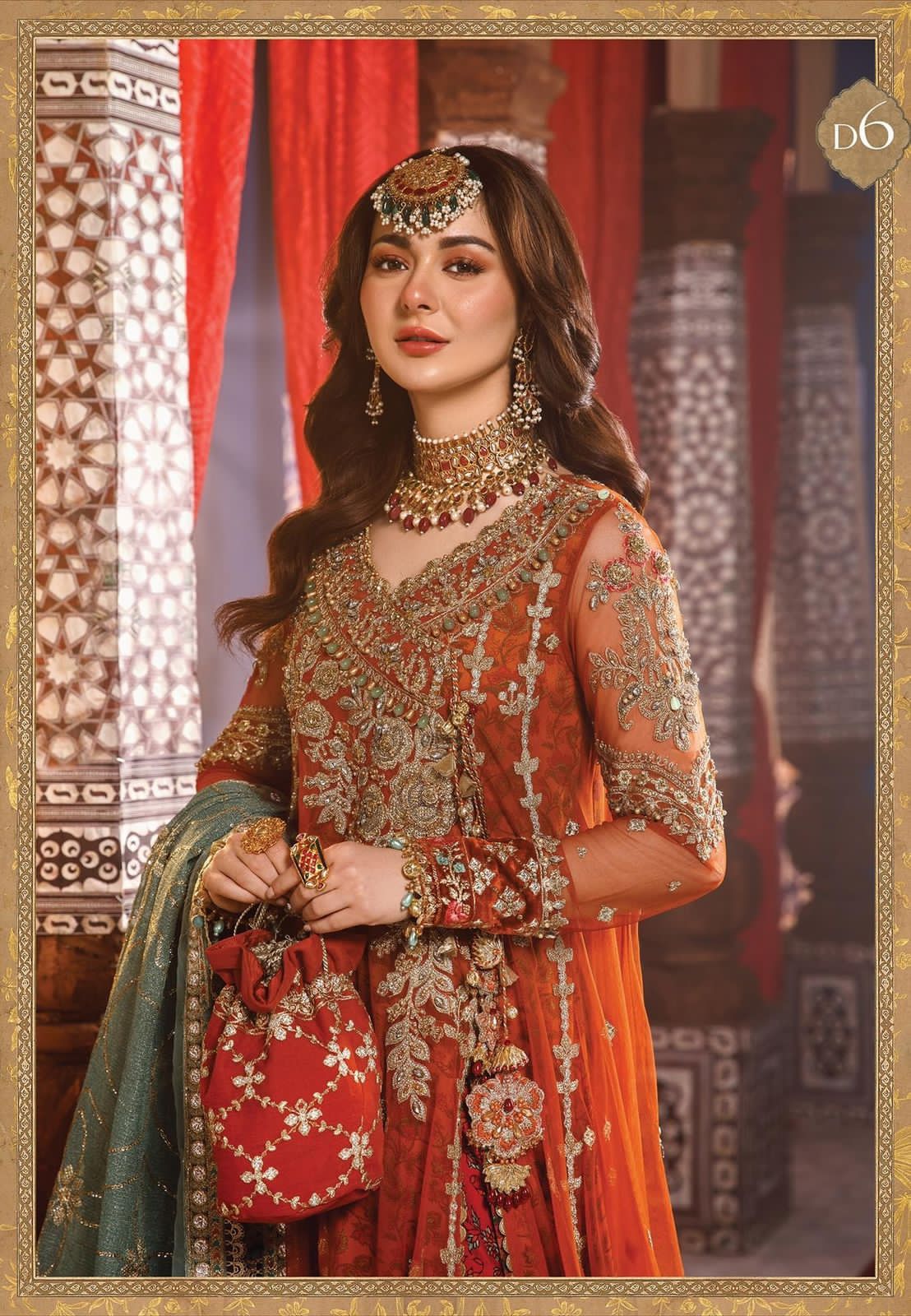 MARIA.B. Orange frock unstitched Mbroidered BD-2506 - SFC