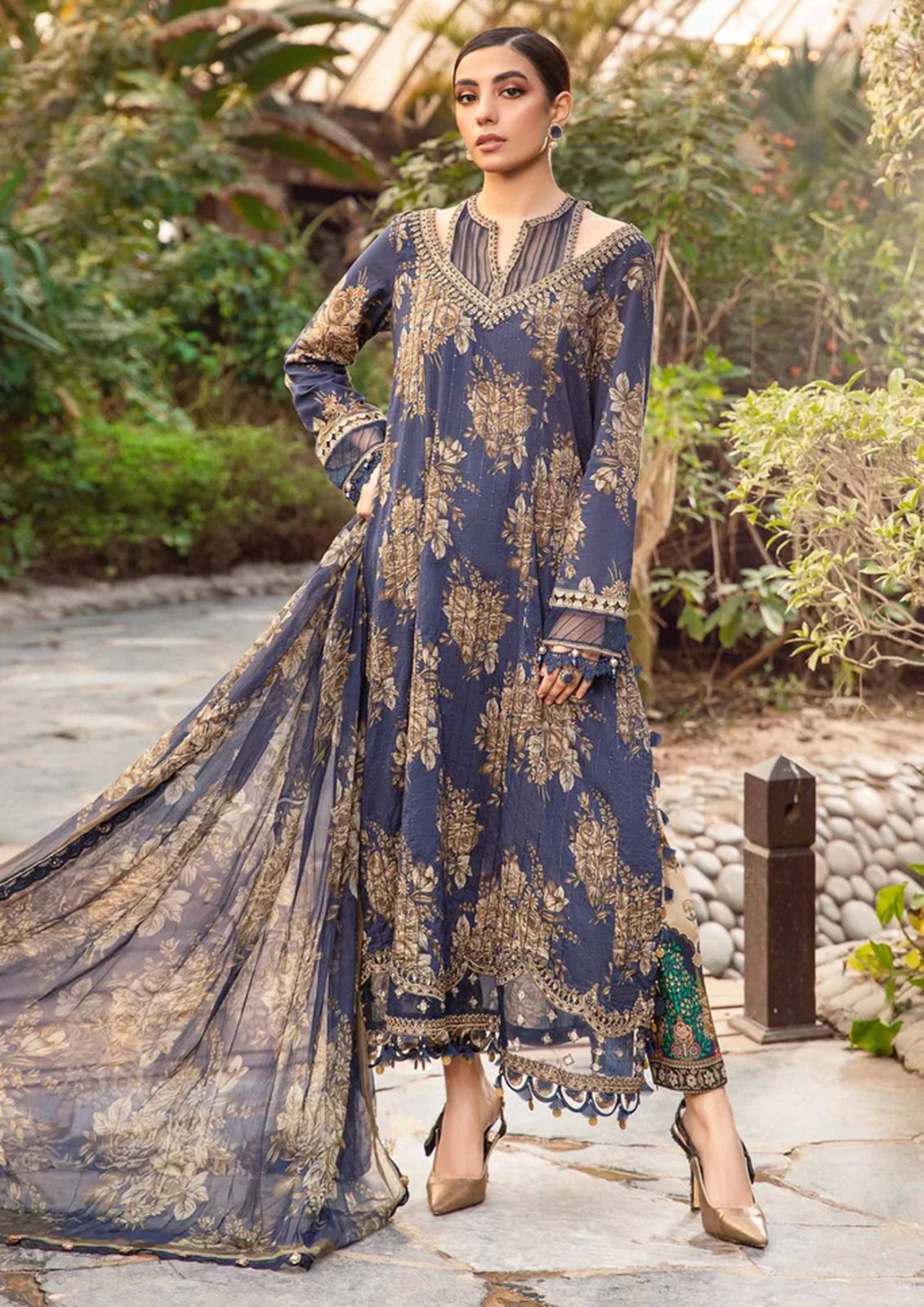 3 Piece Unstitched suit | MPT-2110-B