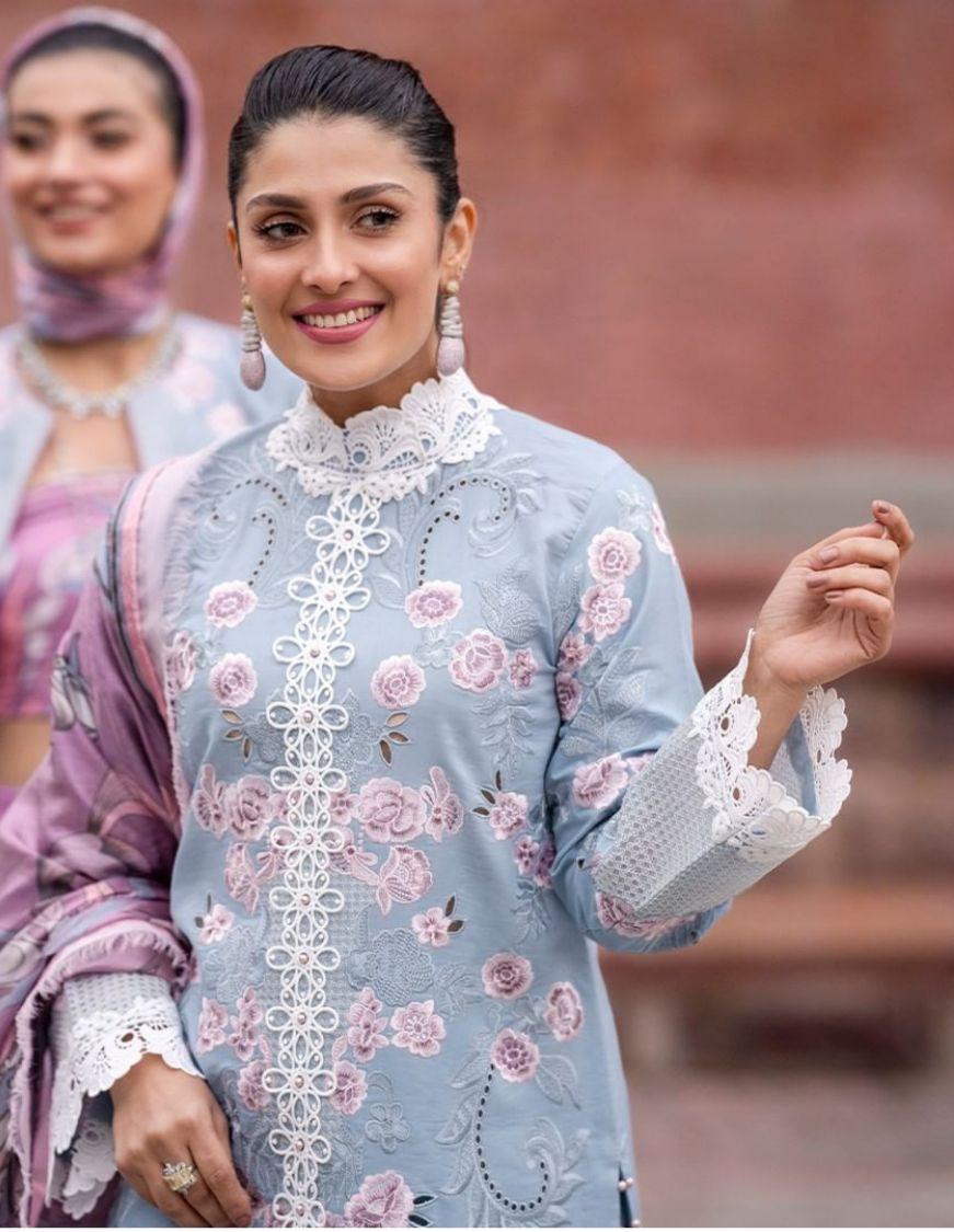 Mushq 3 Piece Embroidered Unstitched Suit | MSL22-05 CAROLINA - SBC