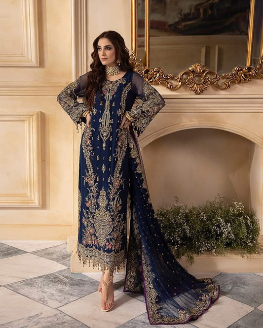 Charizma Chiffon Unstitched Suit- SBC