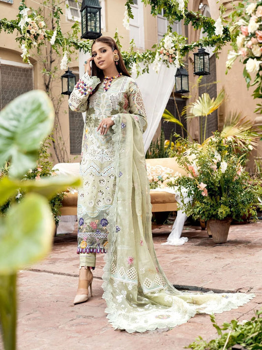 Maryam Hussain Embroidered Lawn Unstitched Suit - SBC