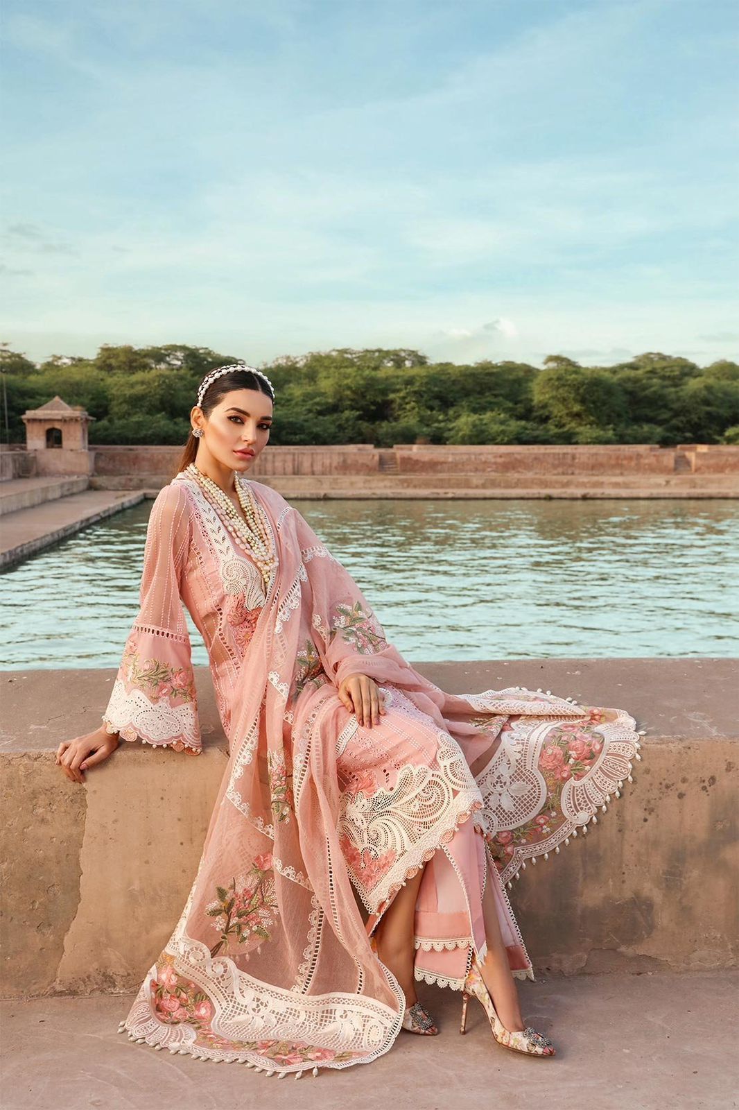Crimson Luxury Lawn Unstitched Suit Rose - SBC