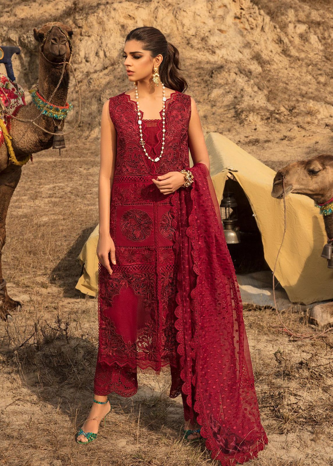 Saira Shakira Luxury Lawn Unstitched Suit Rouge - SBC
