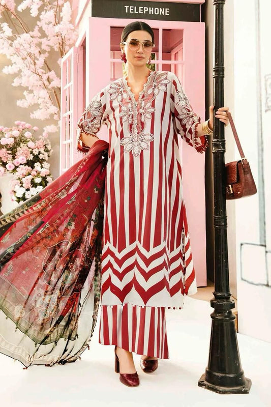 3 Piece Unstitched Embroidered Lawn Suit | MPT-2609-A