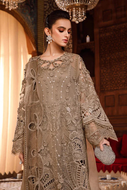 MARIA.B.Unstitched EMBROIDERED - Coffee (BD-2501) - SFC