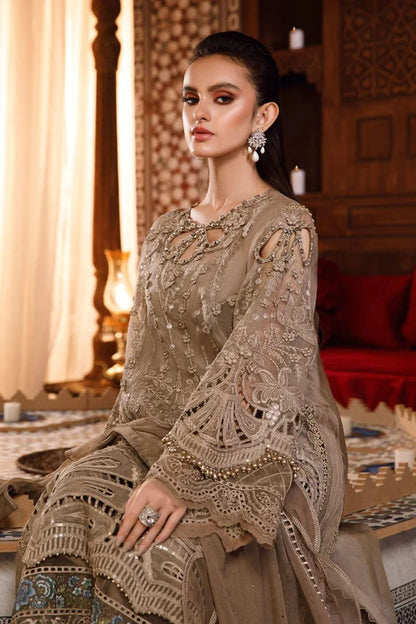 MARIA.B.Unstitched EMBROIDERED - Coffee (BD-2501) - SFC
