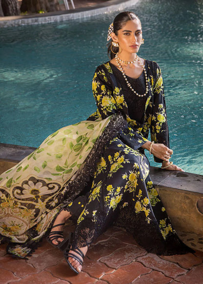 Elaf 3 Piece Unstitched Luxury Lawn Suit - Eclipsed Dream - ESL 06 A | SBC