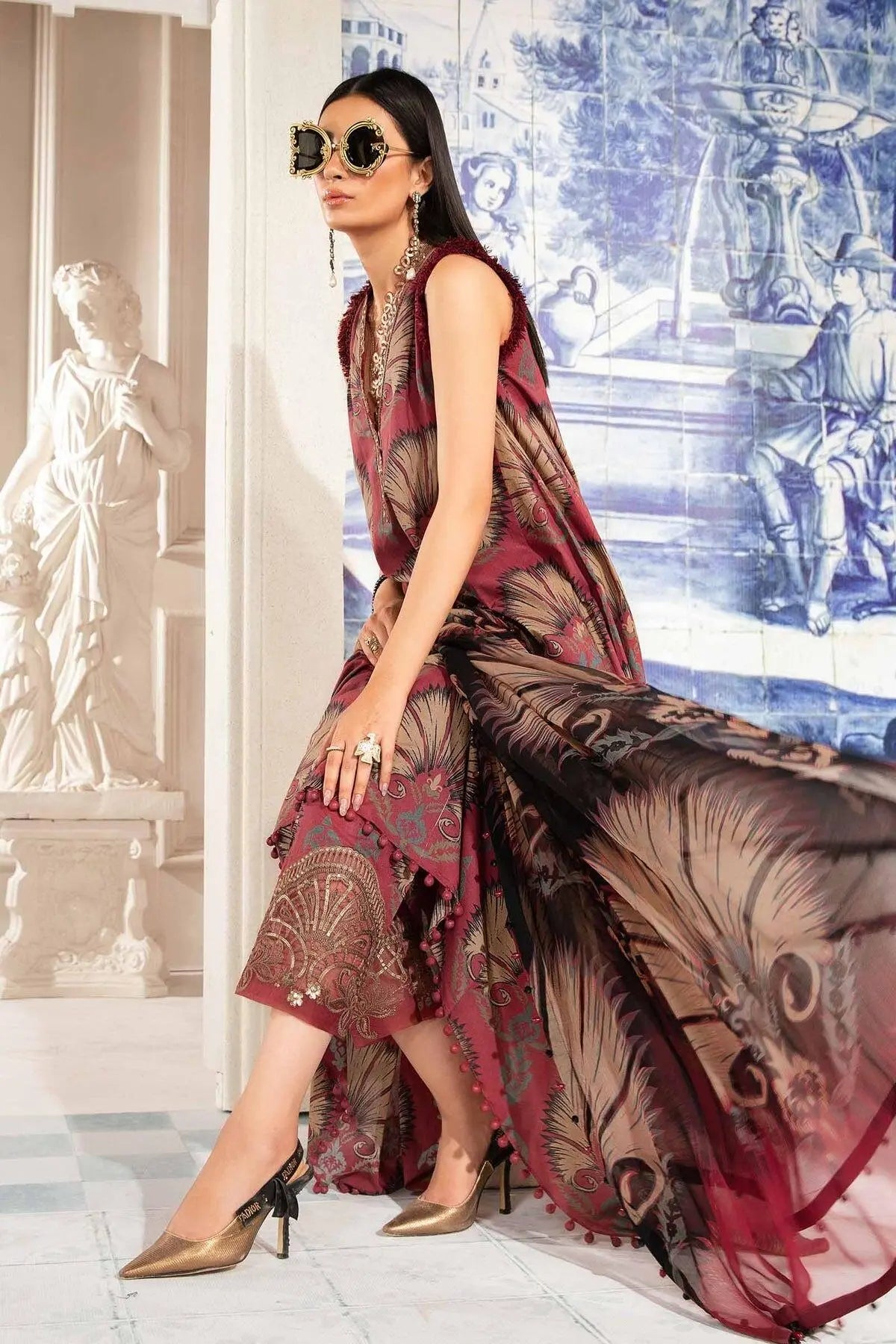 3 Piece Unstitched suit| MPT-2209-B