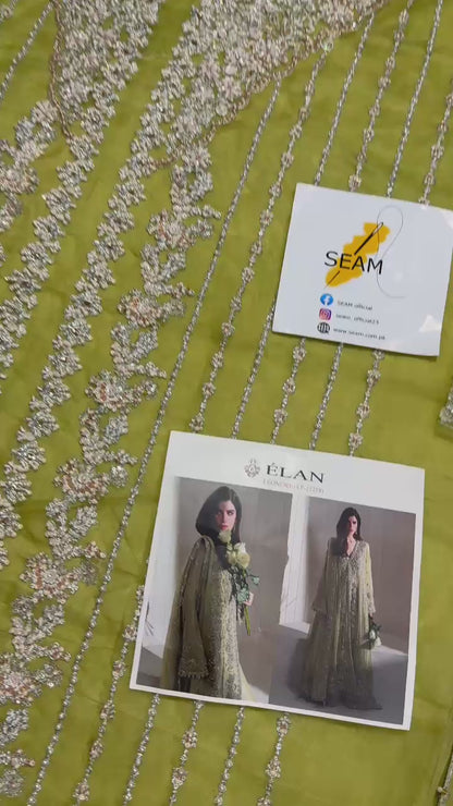 Elan Unstitched Embellished Organza Suit | Leonore | SLC