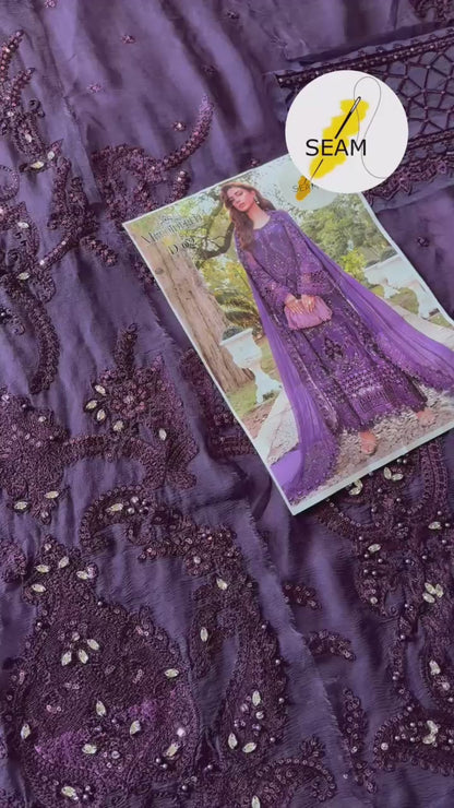 Unstitched Embroidered Chiffon Suit | MPC-24-102 | SLC