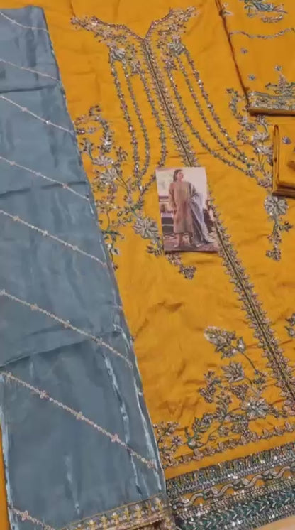 Mushq Unstitched Embellished Suit | Zoya | SLC