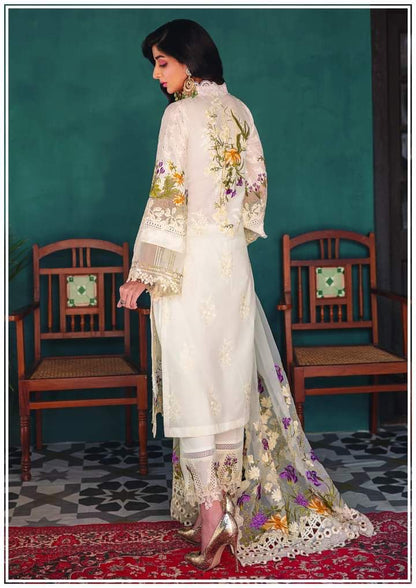 Elaf 3 Piece Unstitched Luxury Lawn Suit - EFC 06A Crystal | SML
